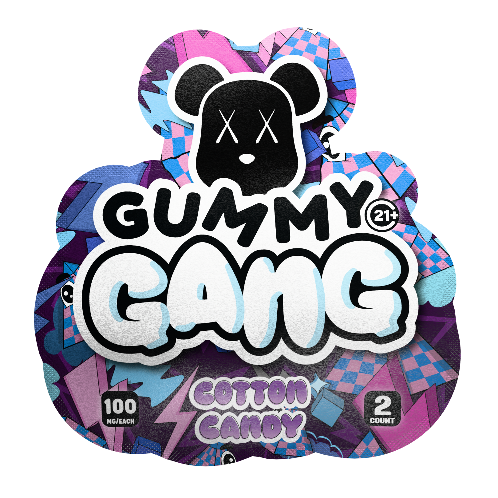 Gummy Gang Cotton Candy 2CT Gummy 30PCS Display