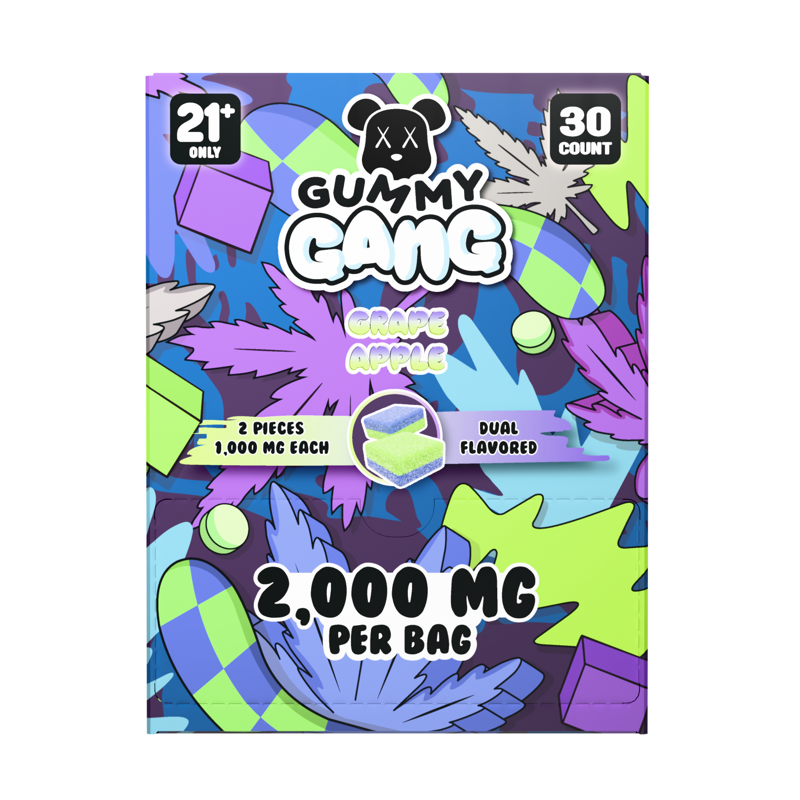 Gummy Gang Grape Apple 2CT Gummy 30PCS Display image 2