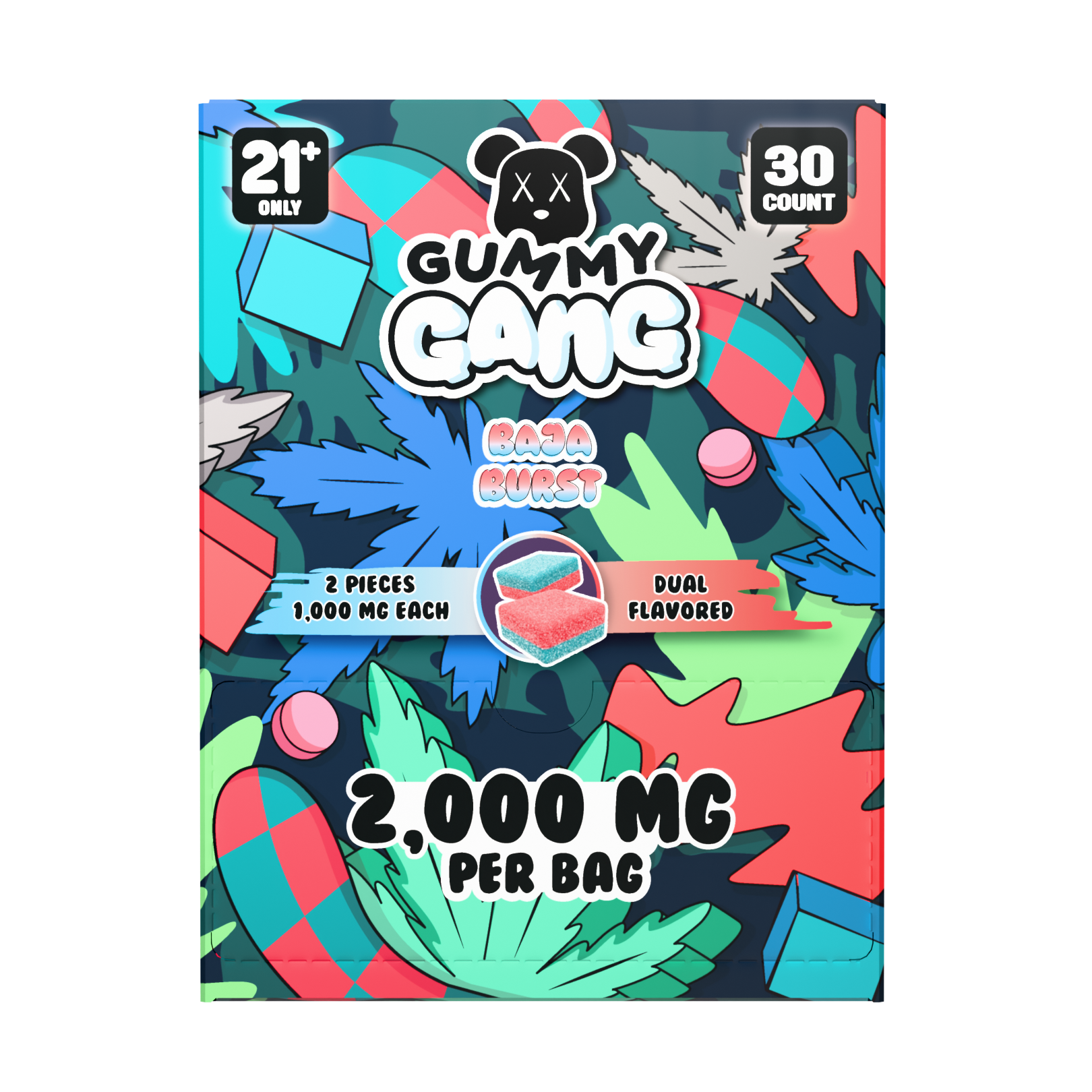Gummy Gang Baja Burst 2CT Gummy 30PCS Display image 2