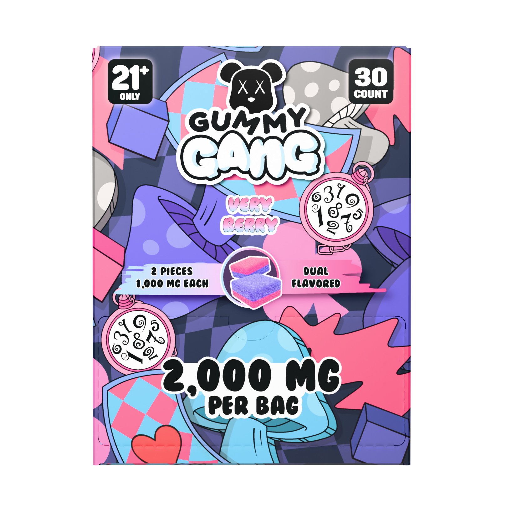 Gummy Gang Very Berry 2CT Gummy 30PCS Display image 2