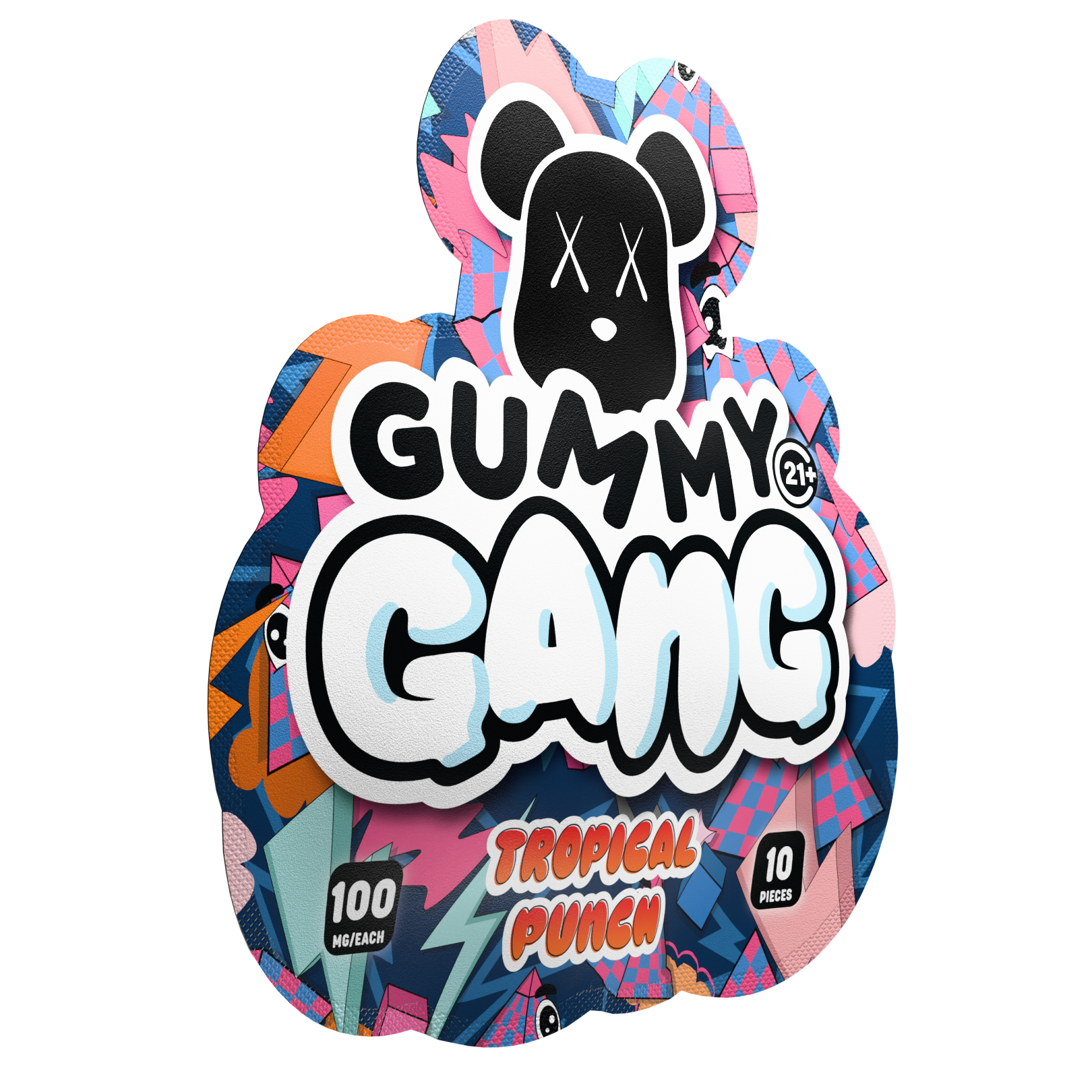 Gummy Gang Tropical Punch 5CT Gummy 10PCS Display image 2
